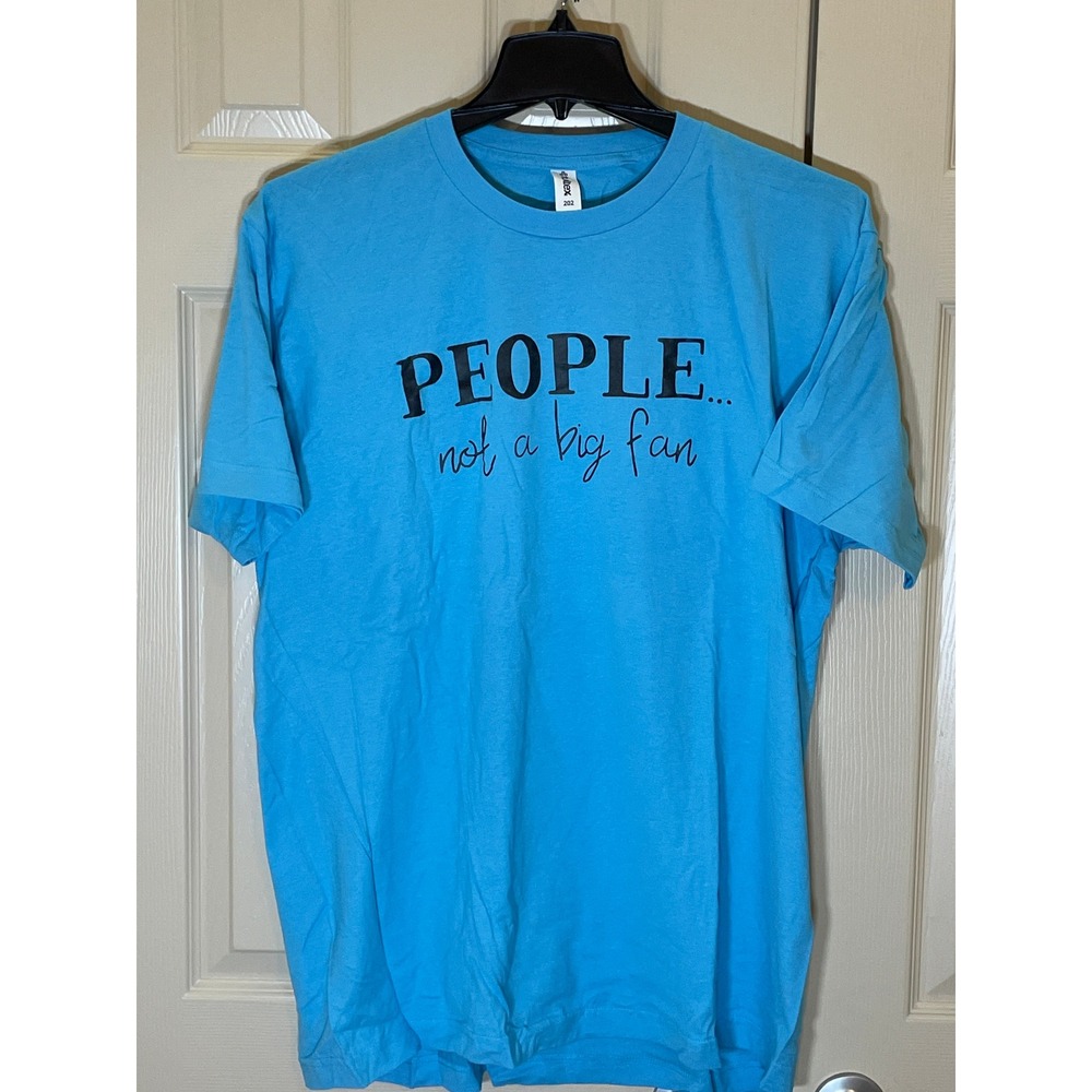 Tultex Graphic Tee Women XL Blue Like New People Not A Big Fan Sarcastic Shirt